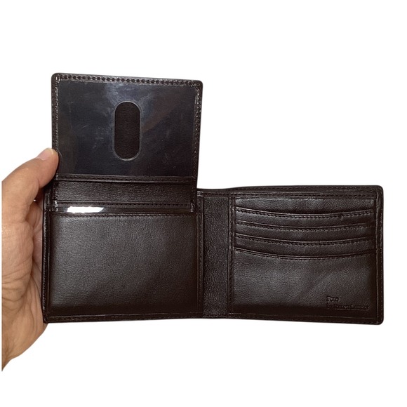 Polo Ralph Lauren Brown Leather Bi Fold Passcase Wallet Men New Open Box - Picture 7 of 16